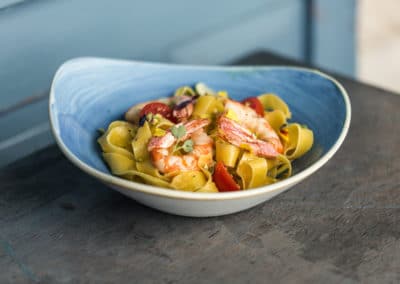 Pappardelle with Prawns, Pistachio, Lime and Chili