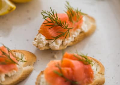 Salmon Cicchetti with Irkotta, Dill and Lemon