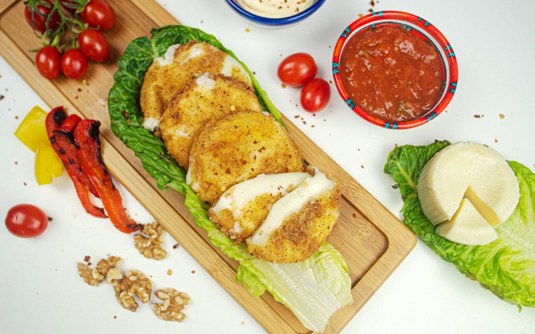 Fried Ġbejna with Side Salad